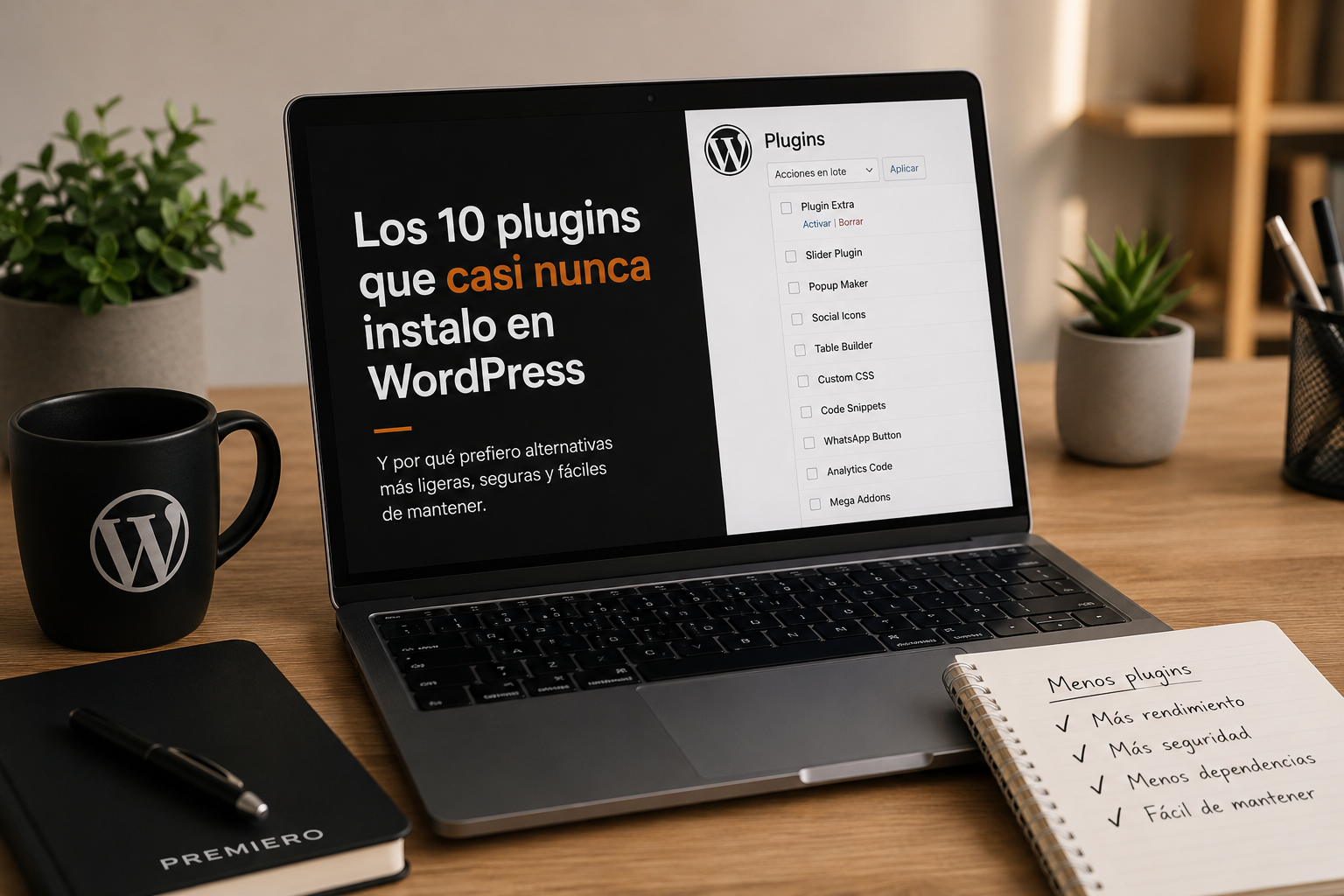 Los 10 plugins que casi nunca instalo en WordPress (y por qué)