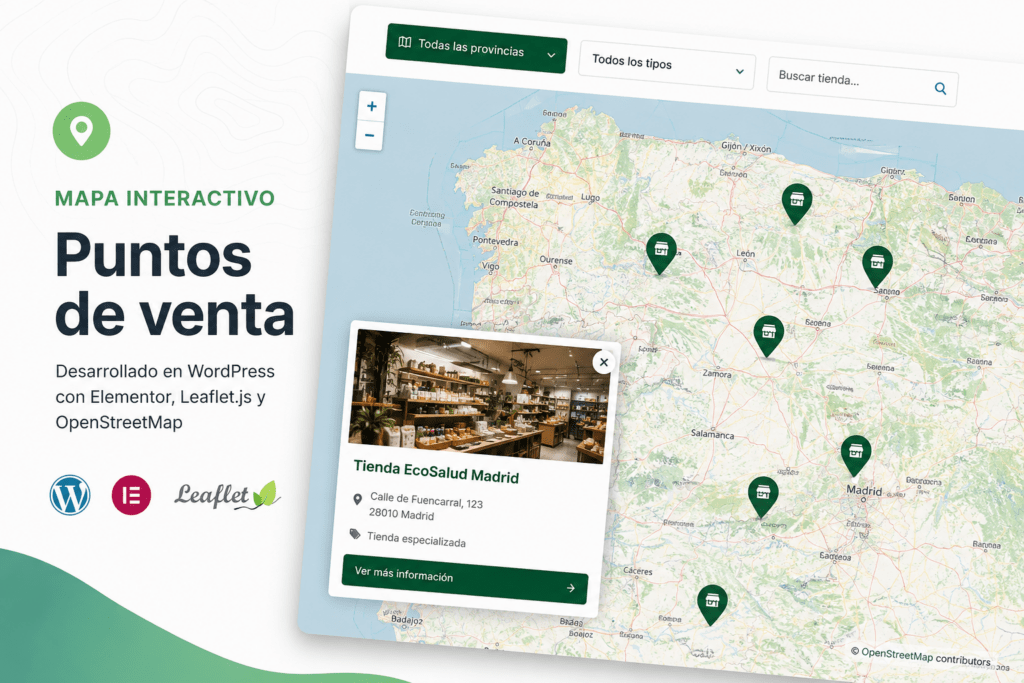 Cómo desarrollamos un mapa de puntos de venta personalizado en WordPress con Elementor y OpenStreetMap